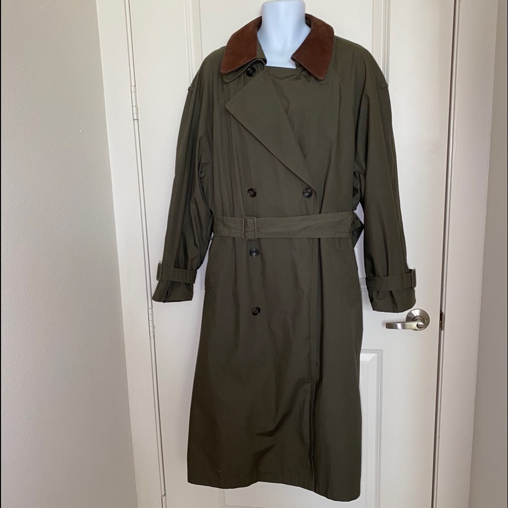 Breakfast Club Costume London Fog Vintage Trenchcoat Leather Collar Sz 42